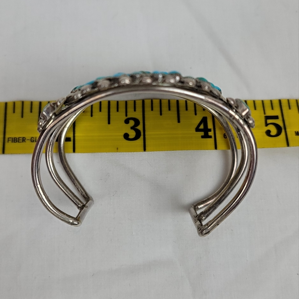 Vintage Tourquose Silver Bracelet Navaho E Spencer - Picture 6 of 8